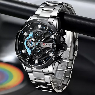COMBO CURREN 8402 PLATA + SKMEI 8382 NEGRO